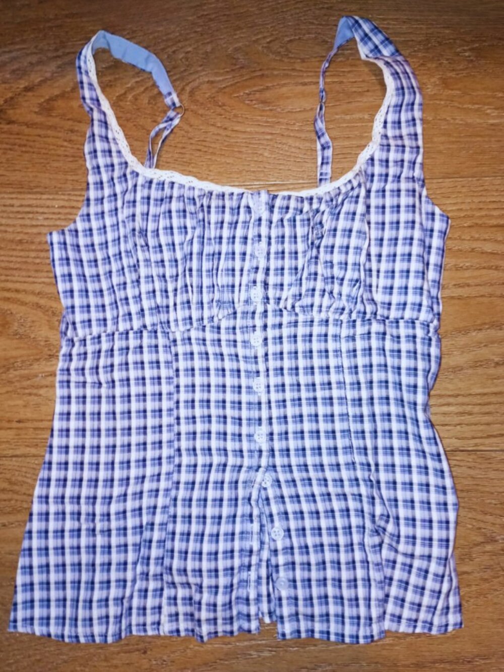 Hollister Plaid Button top